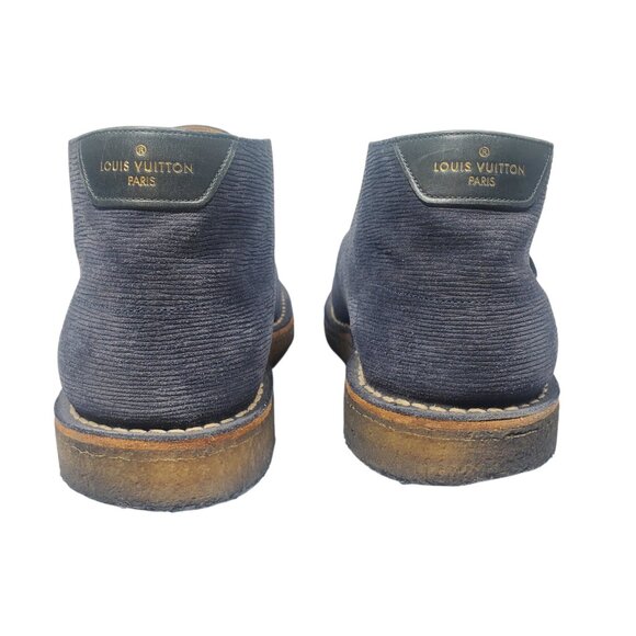 Louis Vuitton Suede Lace-Up Chukka Ankle Boots Men\'s 11 Navy Blue main image 9
